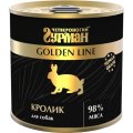 Четвероногий Гурман Golden Line / Консервы Золотая линия для собак Кролик натуральный в желе (цена за упаковку)