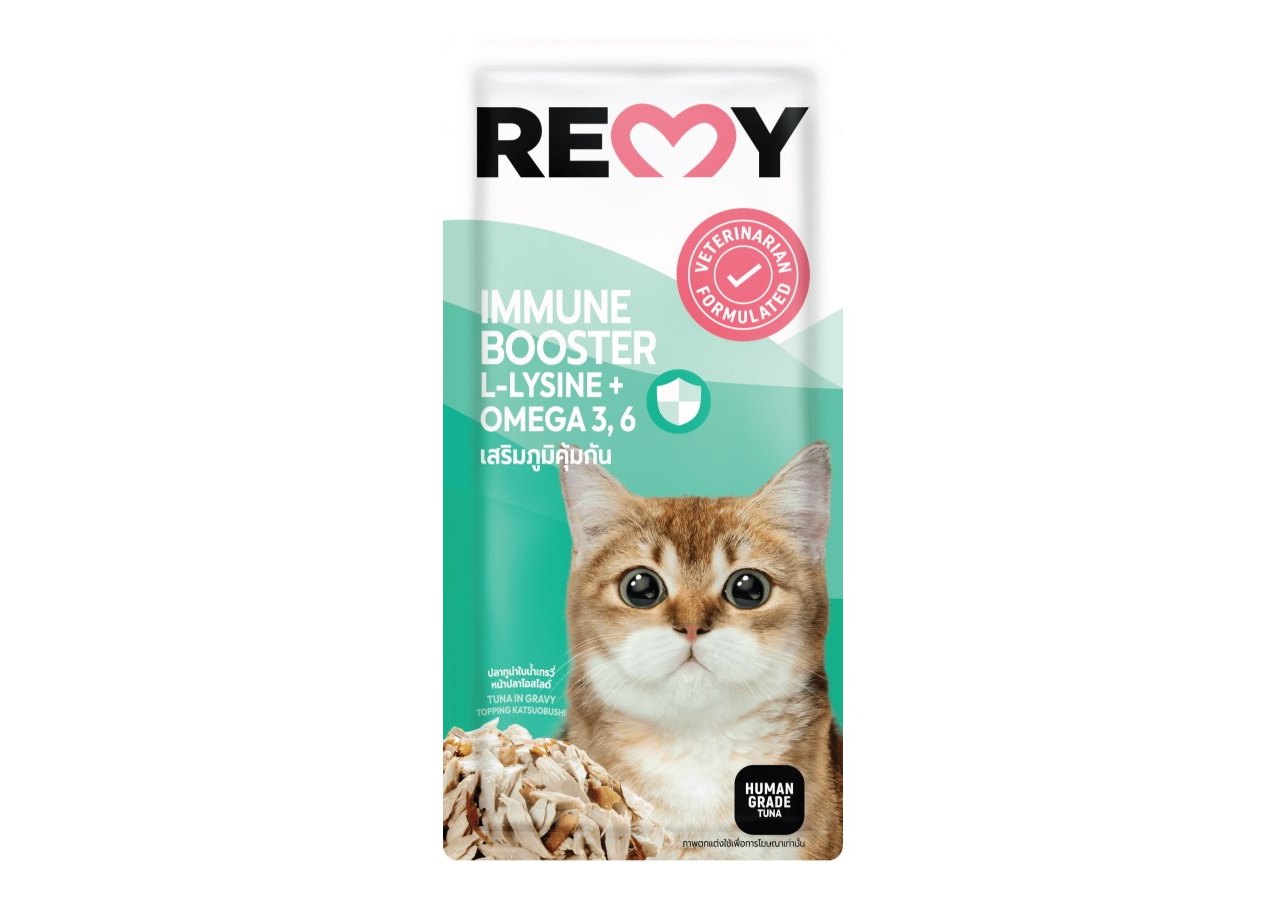 Remy Immune Booster / Влажный корм Паучи Реми для кошек для укрепления  Иммунитета Тунец с Кацуобуси в соусе (цена за упаковку)