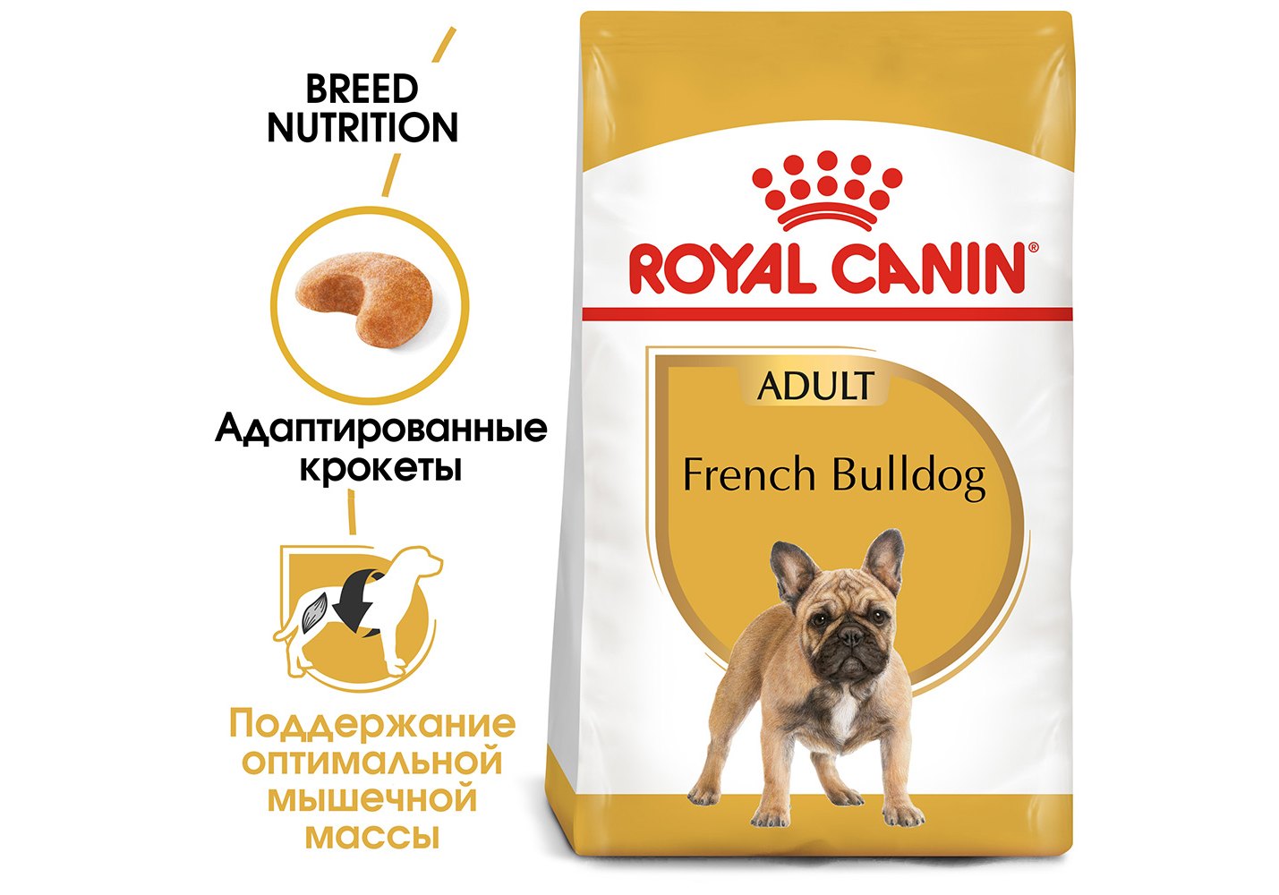 Royal Canin Breed dog French Bulldog Adult / Сухой корм Роял Канин для  взрослых собак породы Французский Бульдог старше 1 года