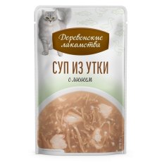 Деревенские лакомства / Суп для кошек из Утки с лососем (цена за упаковку)