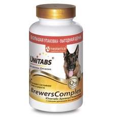 Unitabs BrewersComplex с Q10 / Витаминно-минеральный комплекс Юнитабс для Крупных собак с Пивными дрожжами
