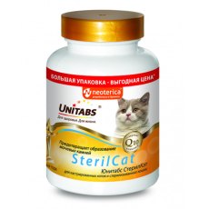 Unitabs SterilCat с Q10 / Витаминно-минеральный комплекс Юнитабс для Кастрированных котов и Стерилизованных кошек