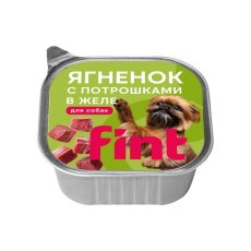 Fint / Влажный корм Финт для собак мелких и средних пород с Ягненком и потрошками в желе (цена за упаковку)