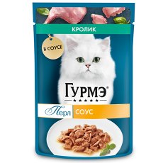 Гурмэ Перл / Влажный корм Паучи Пурина Гурмэ Перл Нежное филе для взрослых кошек с кроликом (цена за упаковку)