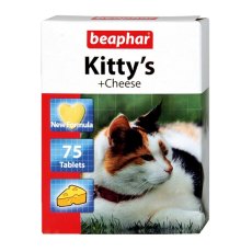Beaphar Kitty's+Cheese / Кормовая добавка Беафар для кошек Витаминизированное лакомство с Cыром ("сердечки")