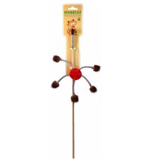 Homecat / Дразнилка Хоумкэт для кошек Солнышко с фетром и норковыми помпонами на пружинках