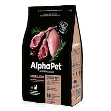 AlphaPet Superpremium Sterilised / Сухой корм АльфаПет для Стерилизованных кошек Ягненок индейка