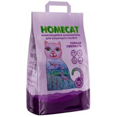 Homecat Горная свежесть / Комкующийся наполнитель Хоумкэт для кошачьего туалета