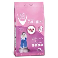 Van Cat Baby Powder / Комкующийся наполнитель Ван Кэт для кошачьих туалетов Без пыли с ароматом Детской присыпки