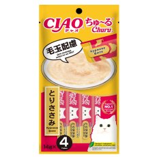 Inaba Ciao Churu / Лакомство-пюре Инаба для кошек для Вывода шерсти из ЖКТ Куриное филе