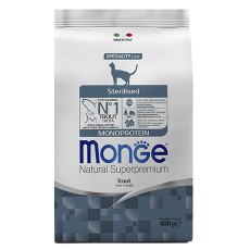 Monge Cat Monoprotein Sterilised Trout  / Сухой корм Монж Монопротеиновый для Стерилизованных кошек Форель
