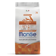 Monge Dog Monoprotein Speciality Adult Duck & Rice / Сухой корм Монж для взрослых собак всех пород Утка с рисом и картофелем