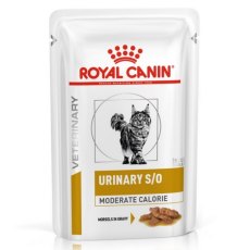 Royal Canin Urinary S\O Moderate Calorie / Ветеринарный влажный корм (Консервы-Паучи) Роял Канин Уринари для кошек склонных к набору веса при Мочекаменной болезни (цена за упаковку)