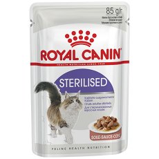 Royal Canin Sterilised / Влажный корм (Консервы-Паучи) Роял Канин Стерилайзд для взрослых кастрированных котов и Стерилизованных кошек в Соусе (цена за упаковку)