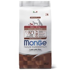 Monge Dog Speciality Puppy Mini Lamb & Rice / Сухой корм Монж Спешиалити для Щенков Мелких пород Ягненок с рисом