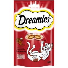 Dreamies / Лакомство Дримис для кошек Подушечки с Индейкой