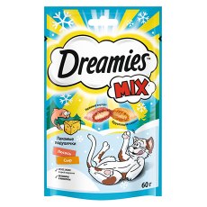 Dreamies Mix / Лакомство Дримис для кошек Подушечки Лосось Сыр