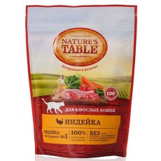 Natures Table / Сухой корм Нейчерс Тейбл для взрослых кошек Индейка