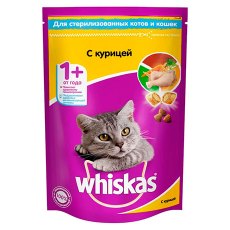Whiskas Sterilised Chicken / Сухой корм Вискас подушечки для стерилизованных кошек Курица