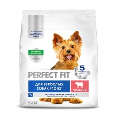 Perfect Fit / Сухой корм Перфект Фит для взрослых собак мелких и миниатюрных пород для Поддержка активности Говядина