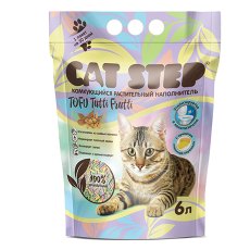 Cat Step Tofu Tutti Frutti / Комкующийся растительный наполнитель Кэт Степ для кошачьего туалета с Разноцветными гранулами