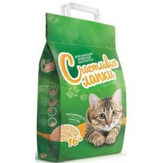 Счастливые лапки Наполнитель для кошачьего туалета Древесный
