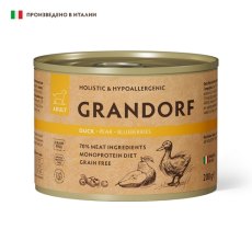 Grandorf Dog Duck Pear Blueberries Pate / Консервы Грандорф для собак Паштет из утки с грушей и черникой (цена за упаковку)