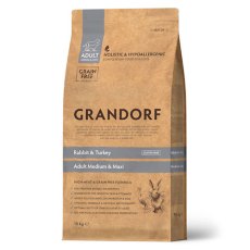 Grandorf Holistic & Hypoallergenic Medium Maxi Rabbit & Turkey / Сухой корм Грандорф Беззерновой для взрослых собак Средних и Крупных пород Кролик Индейка