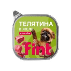 Fint / Влажный корм Финт для собак мелких и средних пород с Телятиной в желе (цена за упаковку)