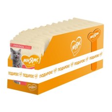 Мнямс Влажный корм Паучи для Стерилизованных кошек Кусочки в соусе с Лососем (цена за упаковку)