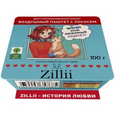 Zillii / Влажный корм Зилли для взрослых Стерилизованных кошек воздушный паштет с Лососем (цена за упаковку)