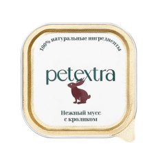 Petextra / Влажный корм Петэкстра для взрослых кошек Нежный мусс с Кроликом (цена за упаковку)