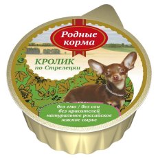 Родные Корма / Консервы для собак Кролик по-Стрелецки (цена за упаковку)
