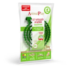 Animal Play / Ошейник Энимал Плей для Щенков и собак репеллентный от Клещей и Блох Зеленый