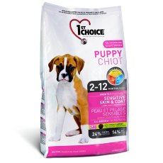 1st Choice Puppy  Sensitive Skin & Coat / Сухой корм Фёст Чойс для Щенков с Чувствительной кожей и шерстью Ягненок Рыба коричневый Рис