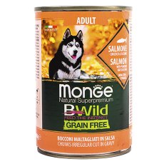 Monge Dog BWild Grainfree Adult Salmon / Консервы Беззерновые Монж для взрослых собак Лосось тыква цукини (цена за упаковку)