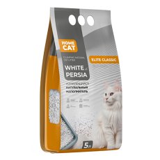 Homecat White of Persia Elite Classic / Комкующийся наполнитель Хоумкэт для кошачьего туалета из белой бентонитовой глины