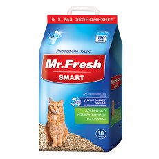 Mr.Fresh Smart / Наполнитель Мистер Фреш для Короткошёрстных кошек Древесный
