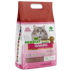 Homecat Ecoline / Комкующийся наполнитель Хоумкэт для кошачьего туалета аромат Сакура