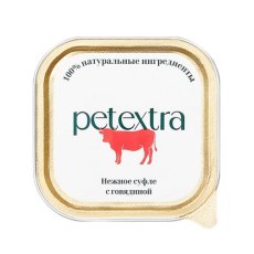 Petextra / Влажный корм Петэкстра для взрослых кошек Нежное суфле с Говядиной (цена за упаковку)