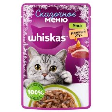Whiskas Сказочное меню / Паучи Вискас для взрослых кошек Утка в нежном соусе (цена за упаковку)