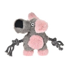 Homepet / Игрушка Хоумпет для собак Собачка плюшевая с канатами и пищалкой