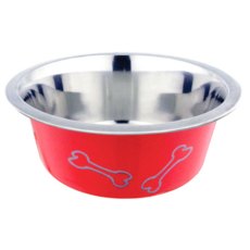 Homepet Color Косточки / Миска Хоумпет для домашних животных Металлическая Красная