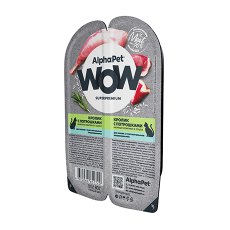 AlphaPet Wow Superpremium / Влажный корм Ламистеры АльфаПет для кошек с Чувствительным пищеварением Кролик с потрошками (цена за упаковку)