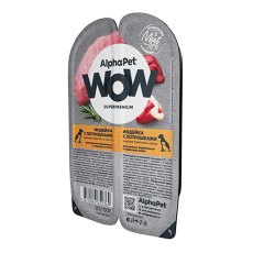 AlphaPet Wow Superpremium / Влажный корм Ламистеры АльфаПет для Щенков, беременных и кормящих собак Индейка с потрошками (цена за упаковку)