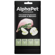 AlphaPet Superpremium / Крем-лакомство АльфаПет для кошек  с Кроликом и  яблоком