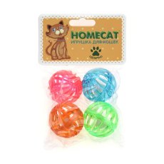 Homecat / Игрушка Хоумкэт для кошек Мячи пластиковые калейдоскоп с колокольчиком
