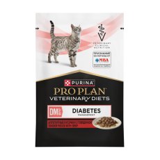 PRO PLAN VETERINARY DIETS DM ST\OX DIABETES MANAGEMENT / Лечебный Влажный корм Паучи ПРО ПЛАН Ветеринарная диета для взрослых кошек при диабете с говядиной (цена за упаковку)