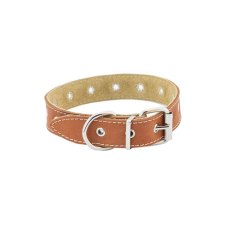 Homepet / Ошейник Хоумпет для собак Кожаный Двухслойный простроченный Коричневый