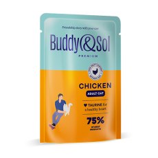 Buddy Sol Premium Adult Chicken / Влажный корм Паучи Бадди Сол для взрослых кошек Курица (цена за упаковку)